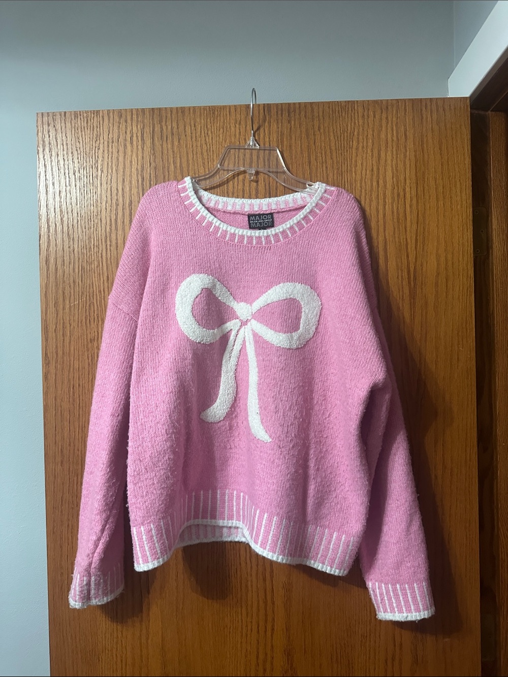 Pink Bow Crewneck Sweater